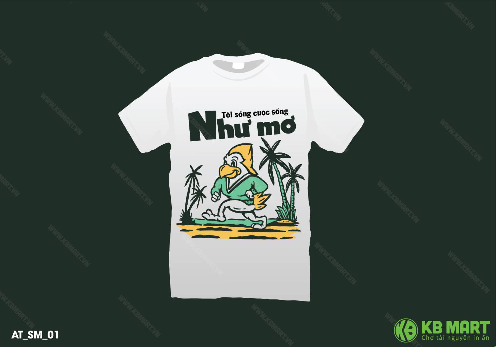 FIle in áo thun Tôi sống cuộc sống như mơ