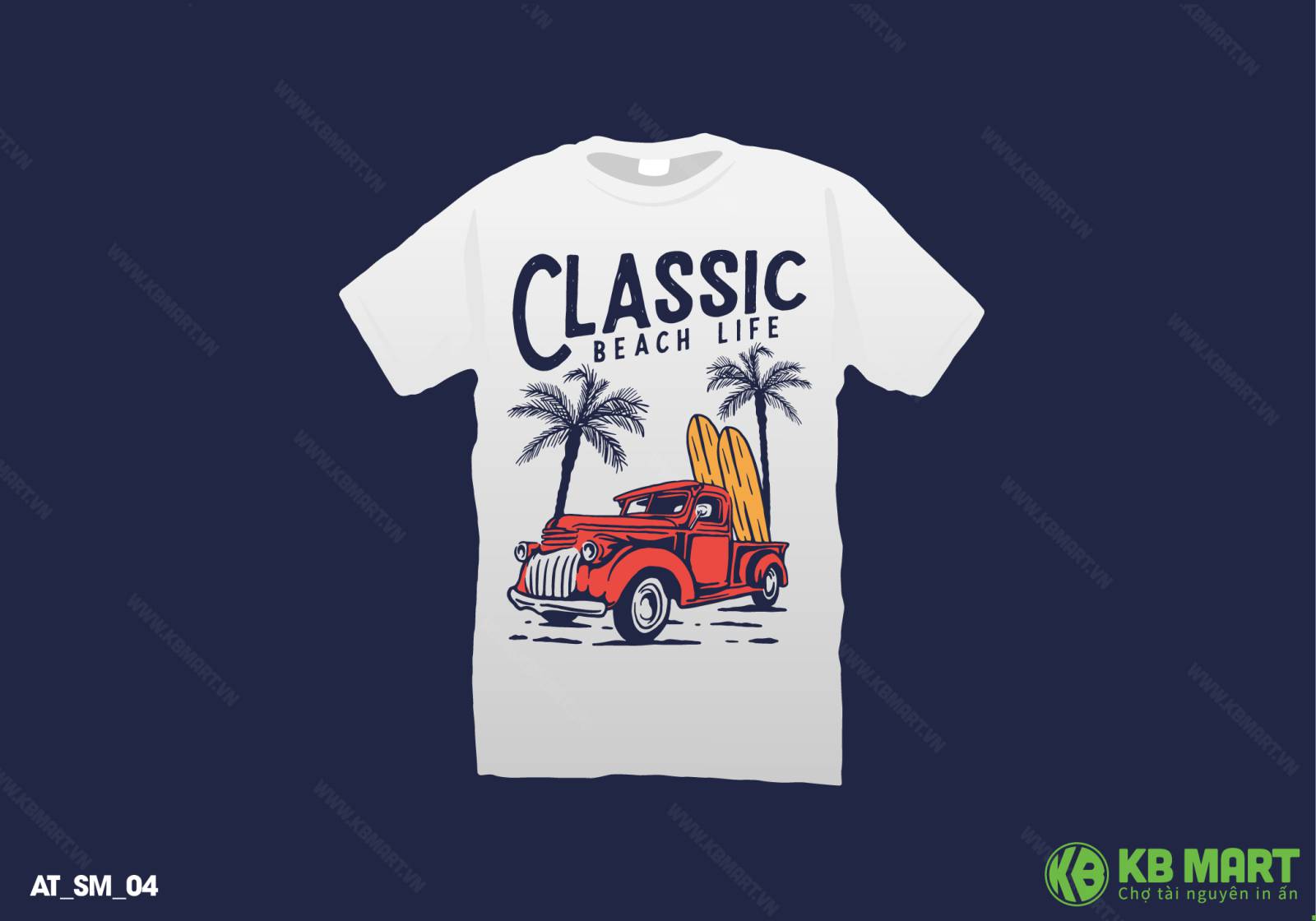 File in decal mùa hè Classic beach life