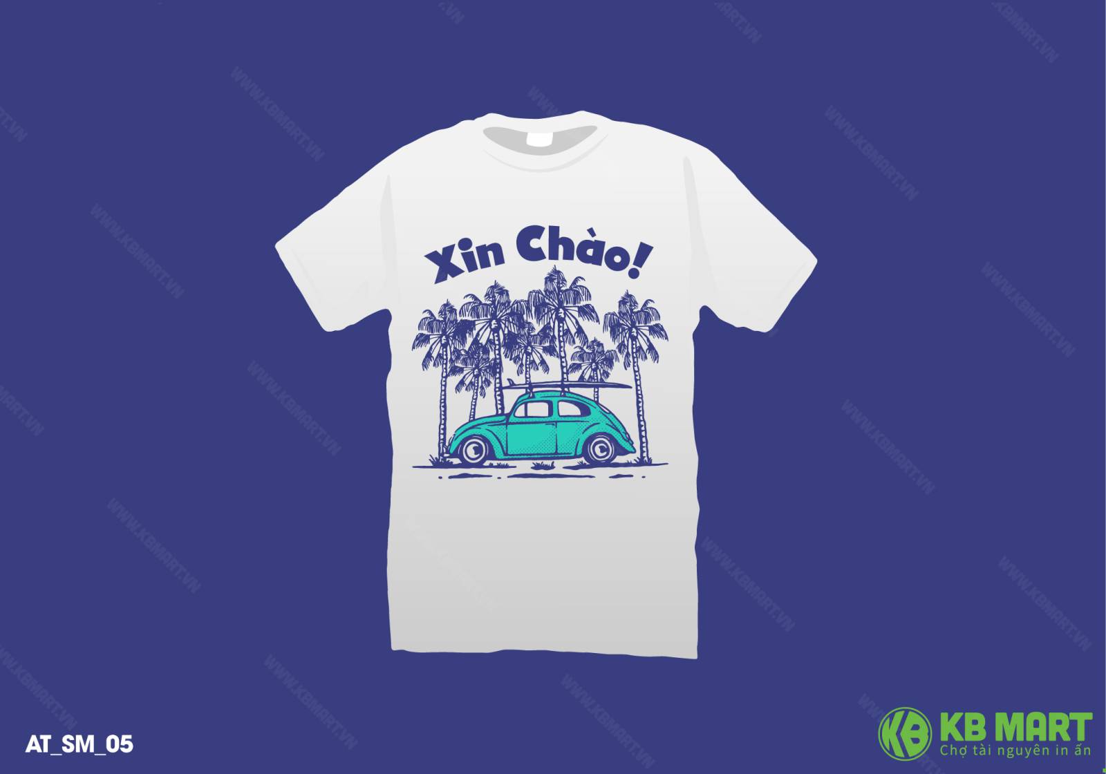 FIle in áo thun mùa hè bãi biển xin chào